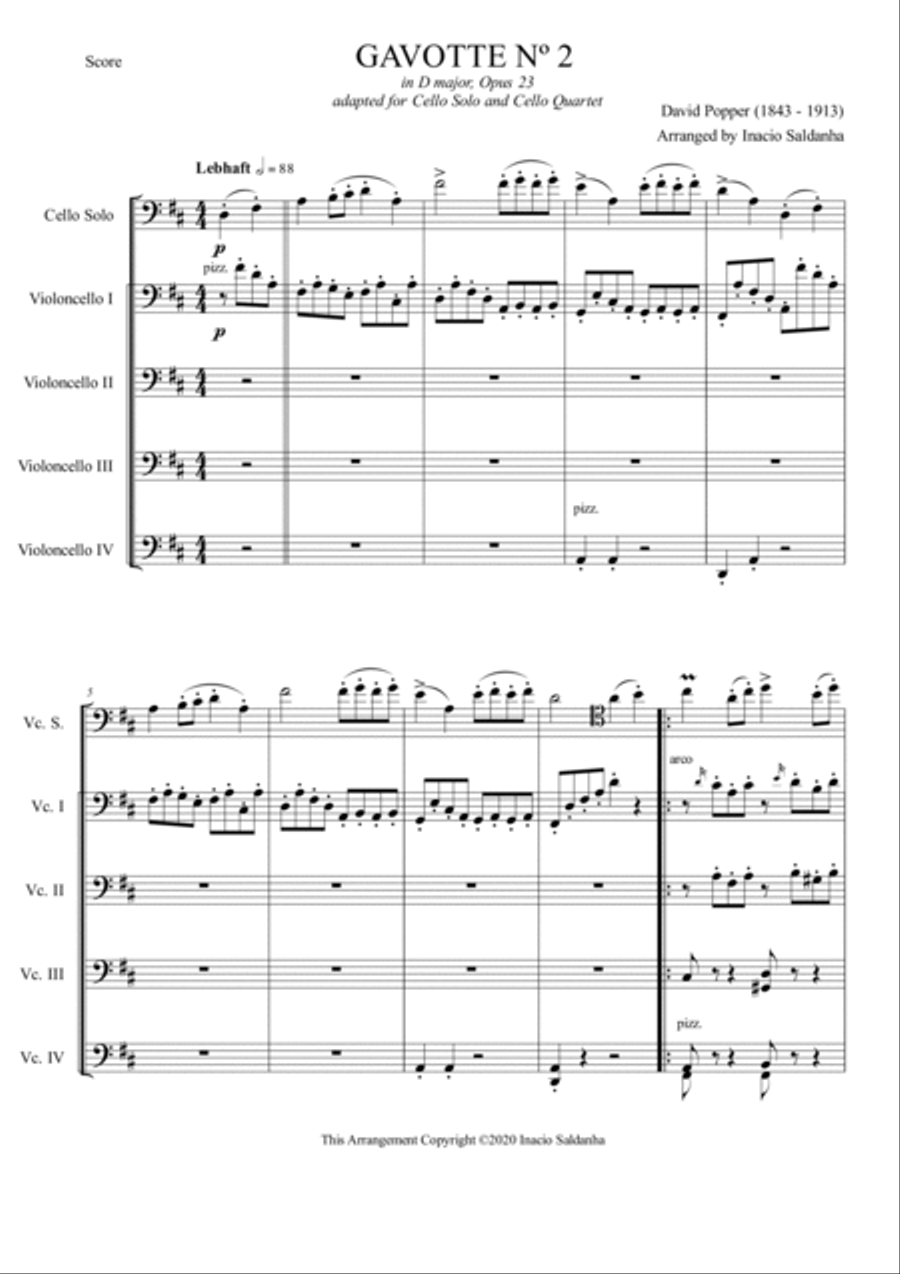 Gavotte n°2 in D major, op. 23. Small Ensemble scores gallery preview page 2