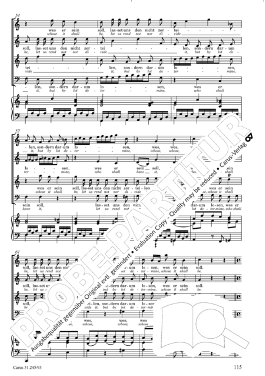 St. John Passion (Johannes-Passion) 4-Part scores gallery preview page 116