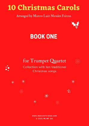 Book cover for 10 Christmas Carols (Book ONE) - Trumpet Quartet