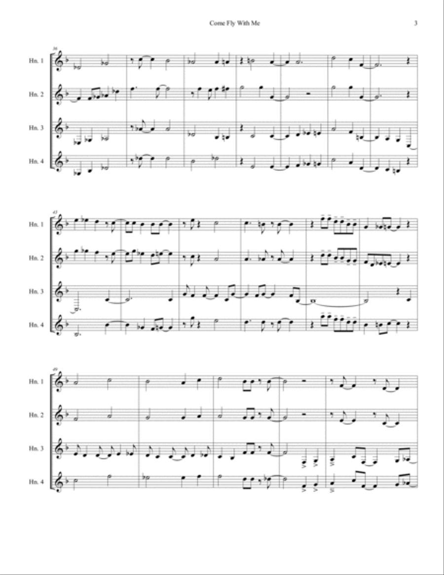 Come Fly With Me Brass Ensemble scores gallery preview page 5