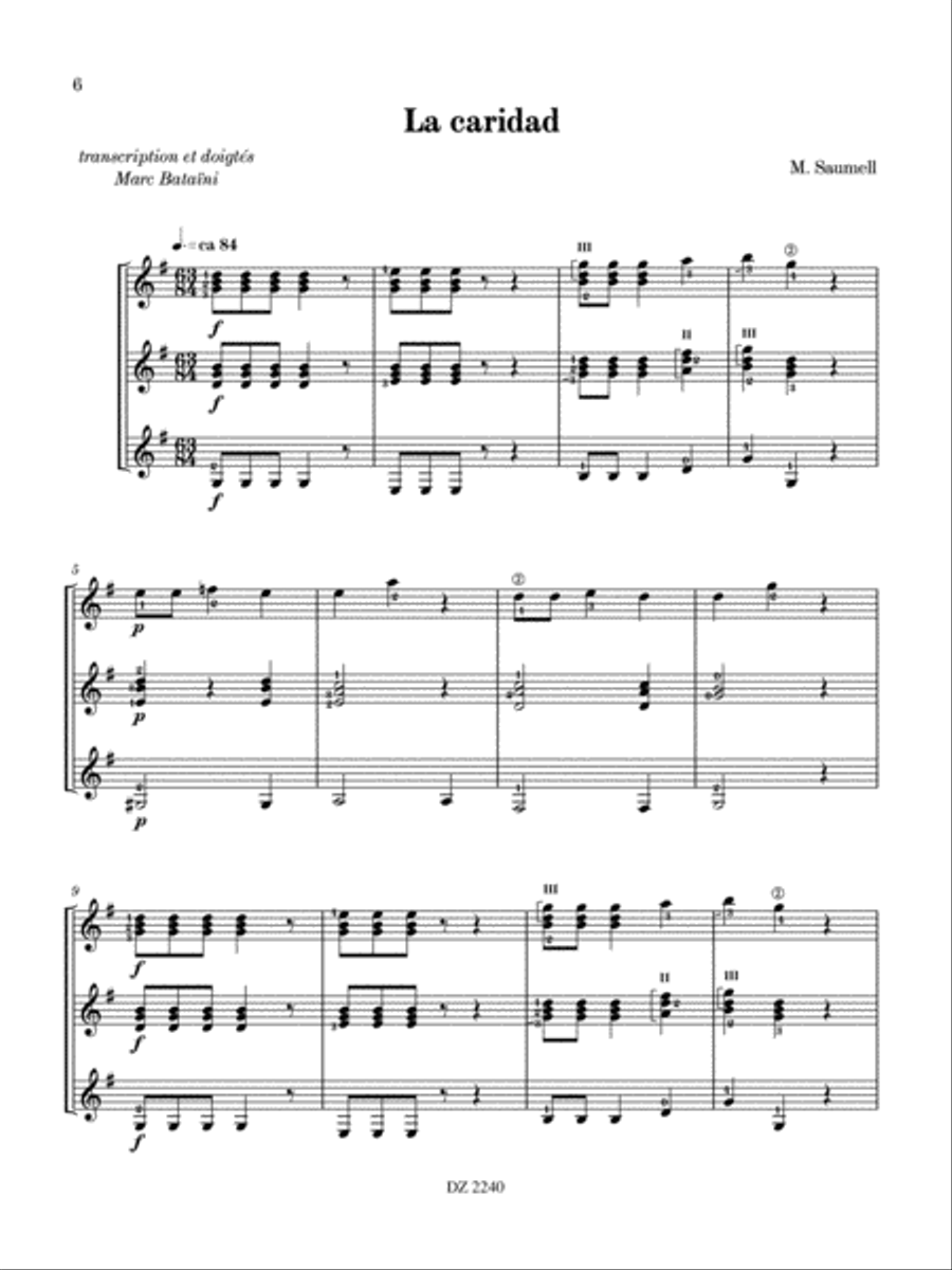 Contradanzas cubanas Guitar Ensemble scores gallery preview page 6