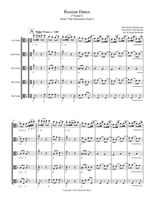 Russian Dance ("Trepak") (from "The Nutcracker Suite") (F) (Viola Quintet)