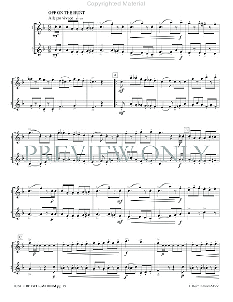 Just for Two Medium (stand alone version) Brass Duet scores gallery preview page 21