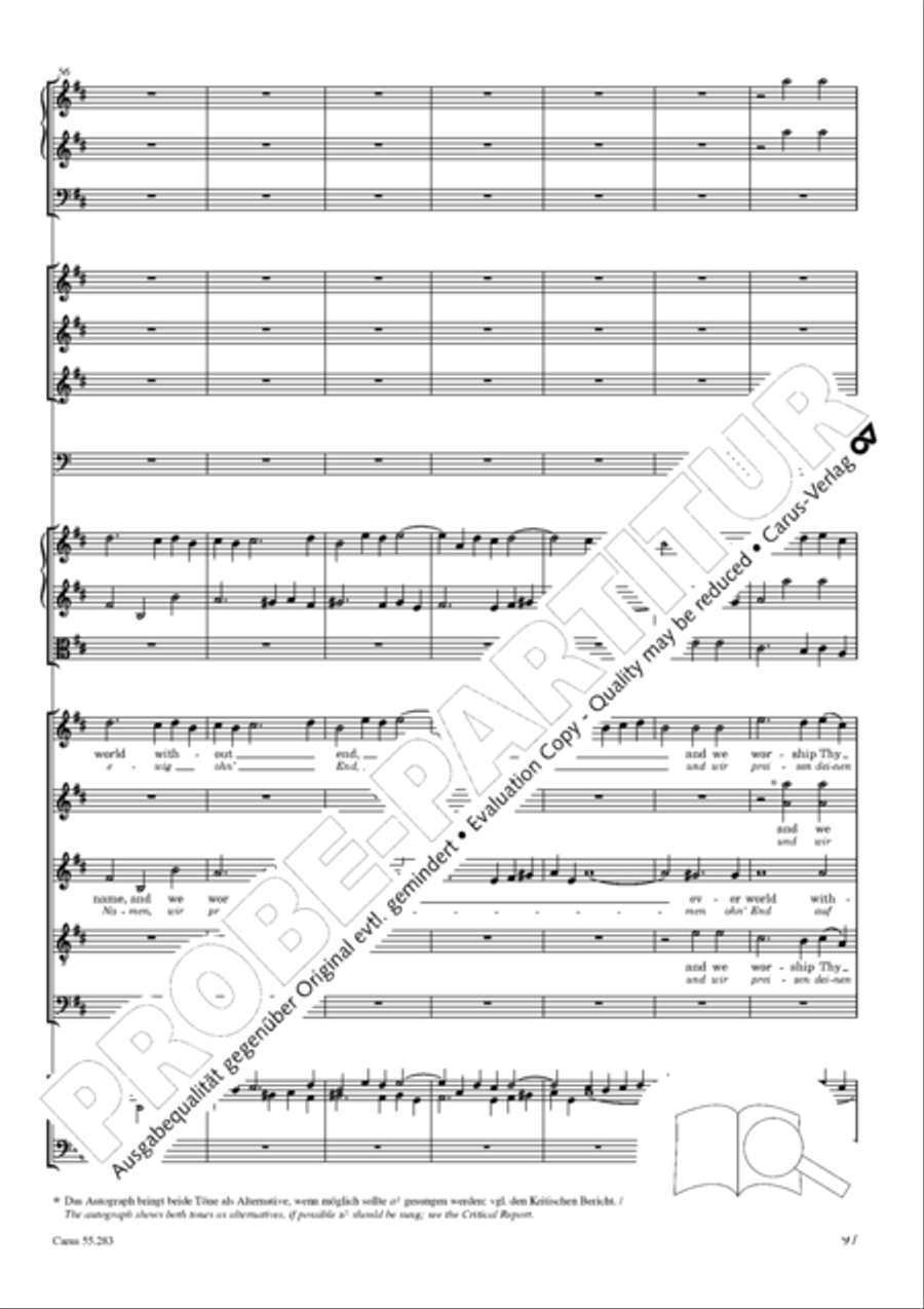 Te Deum for the Victory of Dettingen SSATB scores gallery preview page 114