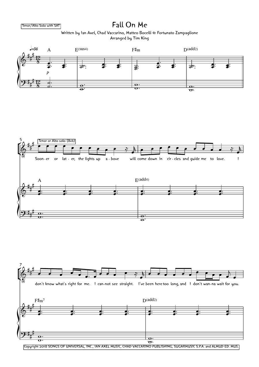 Fall On Me Fall On Me 3-Part scores gallery preview page 1