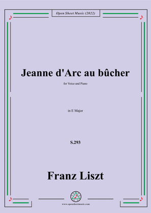 Liszt-Jeanne d'Arc au bûcher,S.293,in E Major,for Voice and Piano
