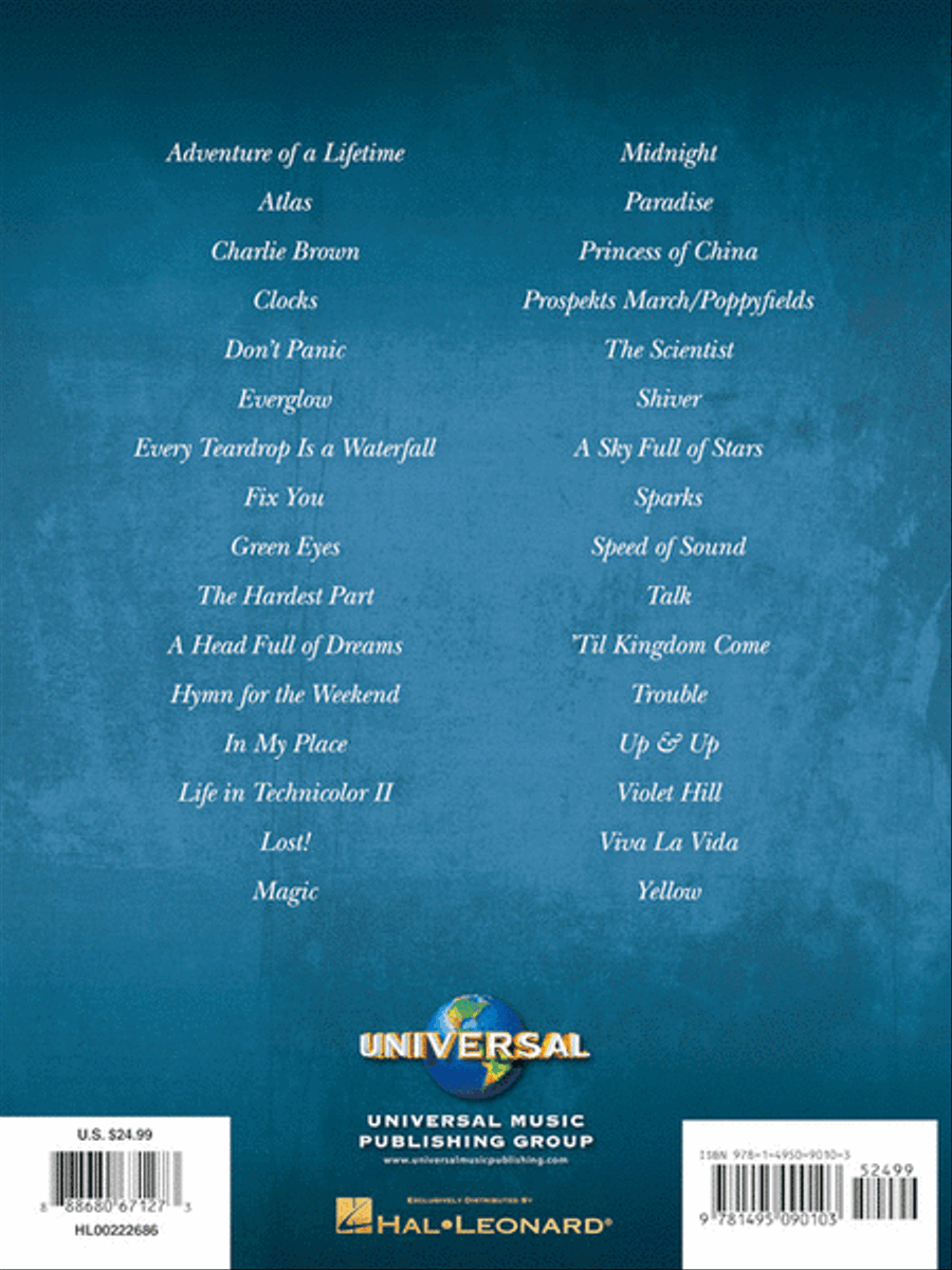 Coldplay Sheet Music Collection Piano, Vocal, Guitar scores gallery preview page 6