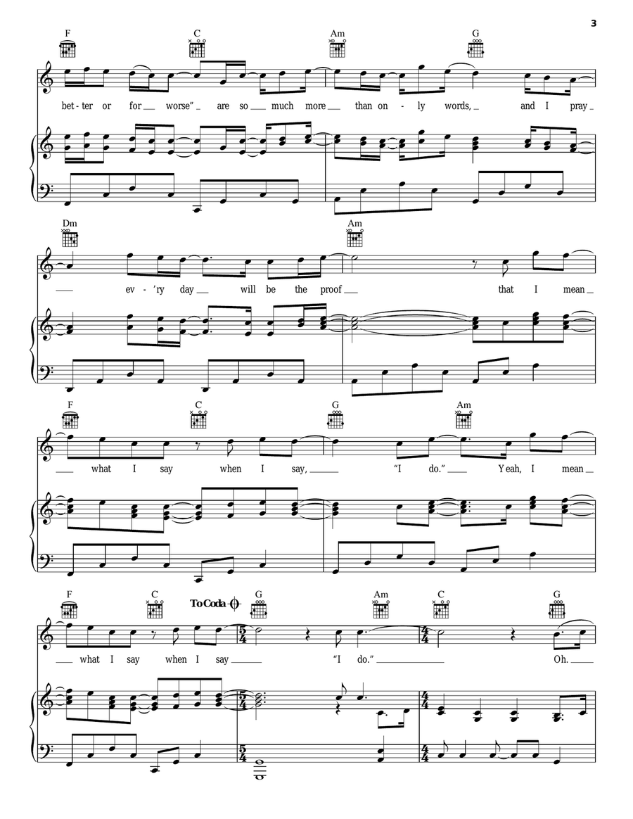 When I Say I Do Piano, Vocal, Guitar scores gallery preview page 3