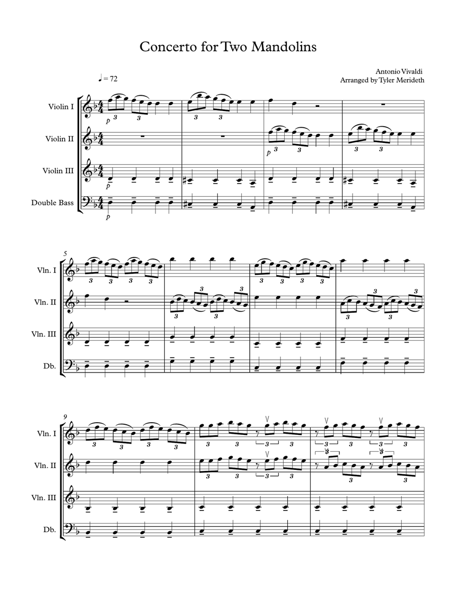 Concerto for Two Mandolins RV532 Andante Concerto for Two Mandolins RV532 Andante Small Ensemble scores gallery preview page 2