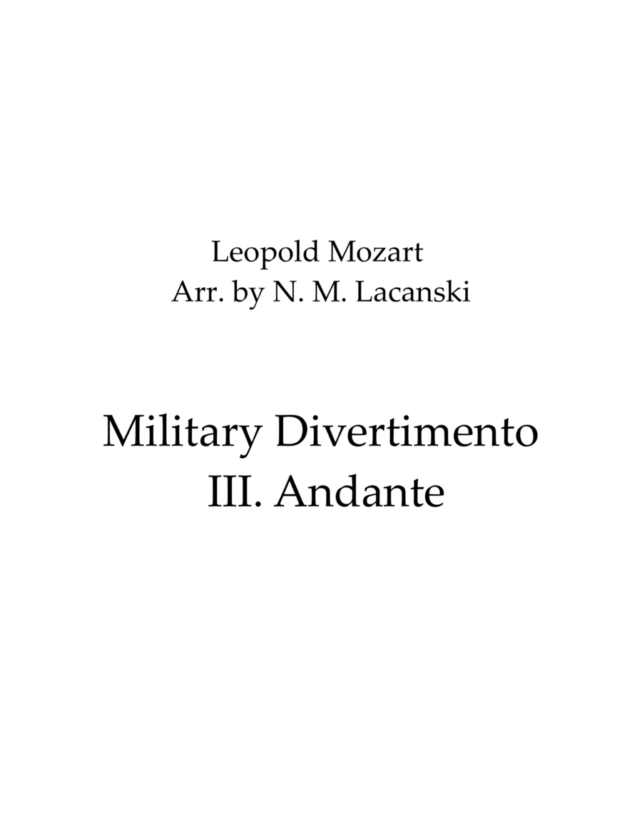 Military Divertimento III. Andante image number null