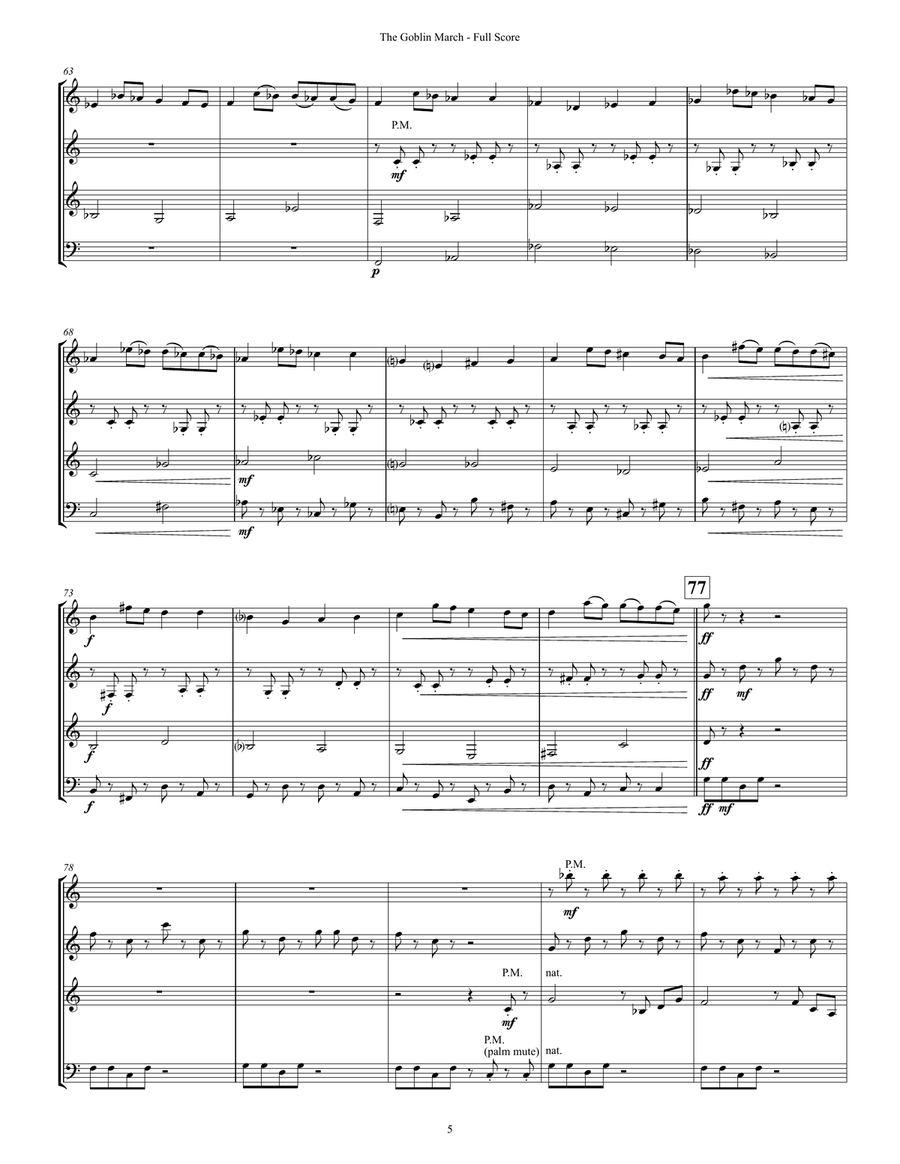 The Goblin March (for Guitar Quartet) The Goblin March (for Guitar Quartet) Guitar Ensemble scores gallery preview page 6