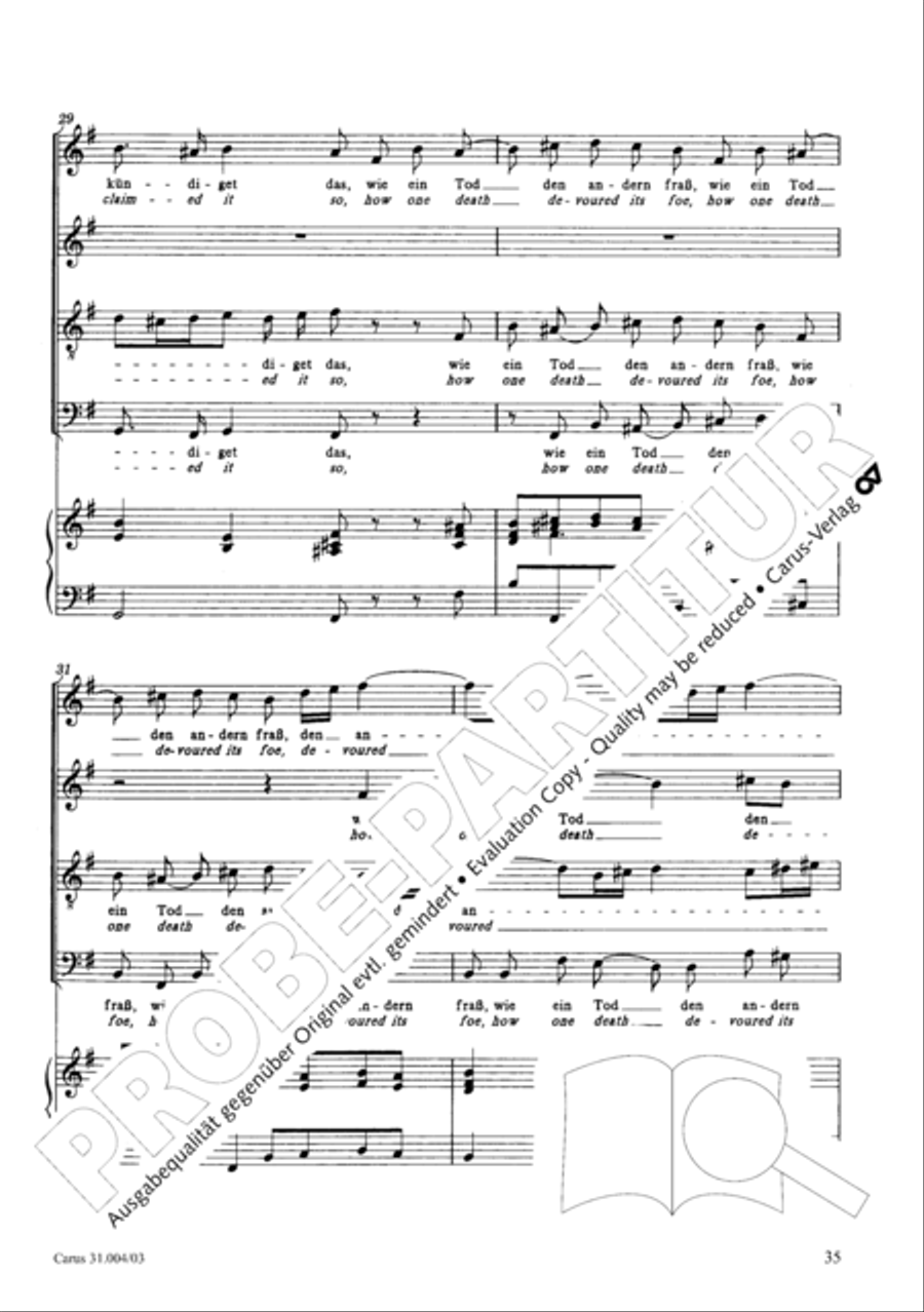 Christ lay in death's cold prison (Christ lag in Todesbanden) 4-Part scores gallery preview page 36