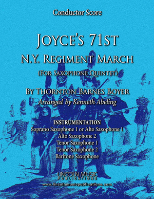 Book cover for March - Joyce’s 71st N.Y. Regiment March (for Saxophone Quintet SATTB or AATTB)