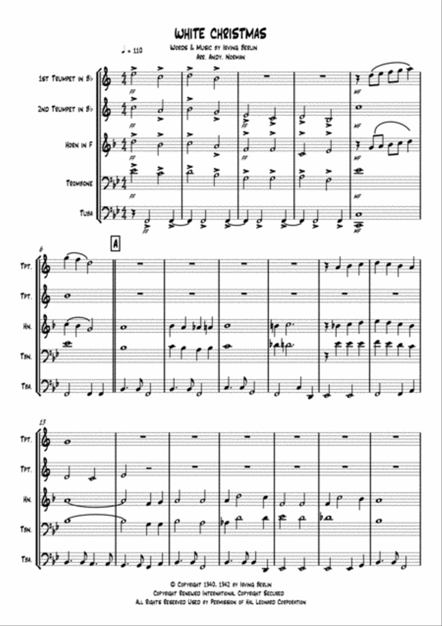 White Christmas White Christmas Brass Ensemble scores gallery preview page 6