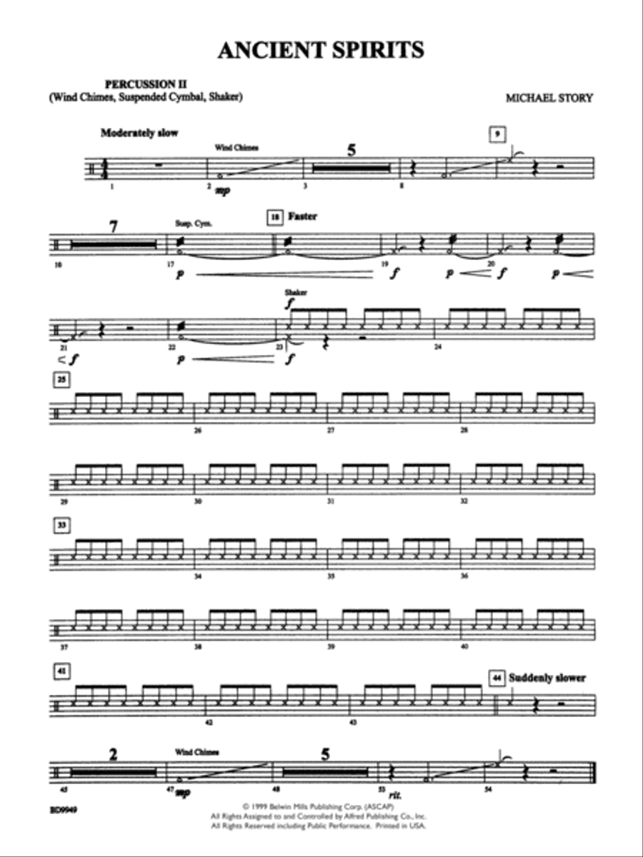 Ancient Spirits: 2nd Percussion Concert Band scores gallery preview page 1