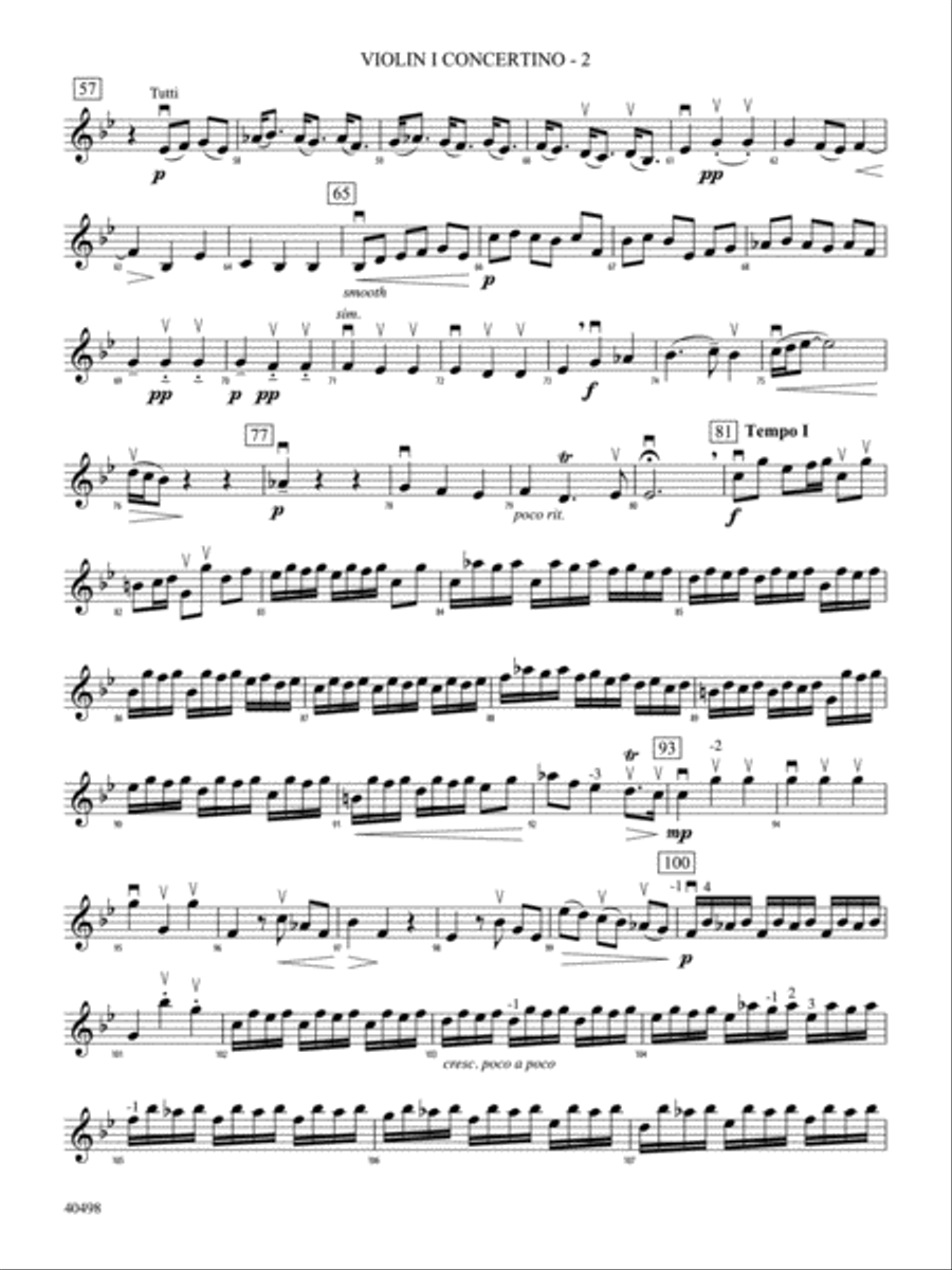 Musette from Concerto Grosso No. 6: Violin 1 Concertino String Orchestra scores gallery preview page 2
