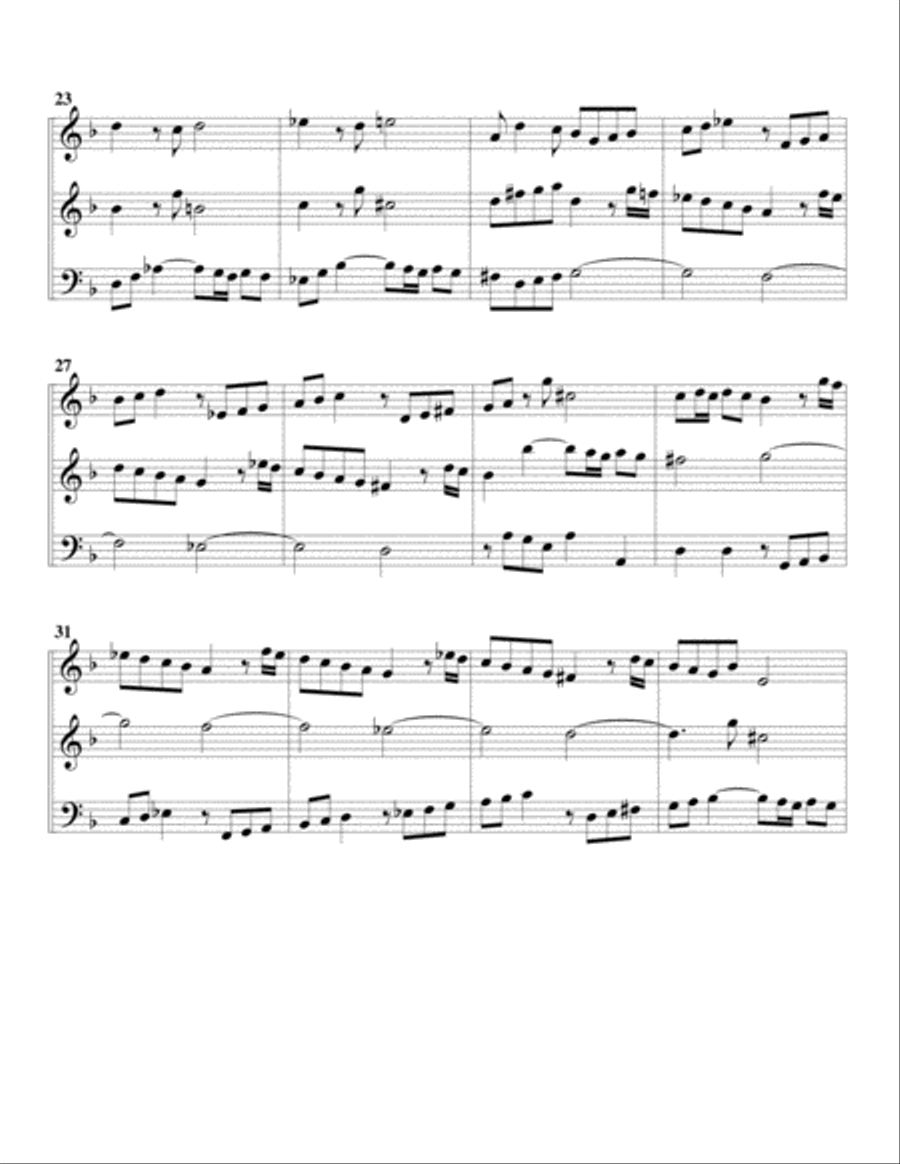 Fugue, BWV 962 (arrangement for 3 recorders) Recorder scores gallery preview page 3