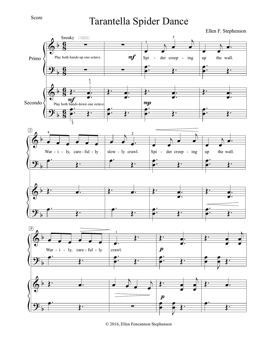 Tarantella Spider Dance Tarantella Spider Dance Piano Method scores gallery preview page 1