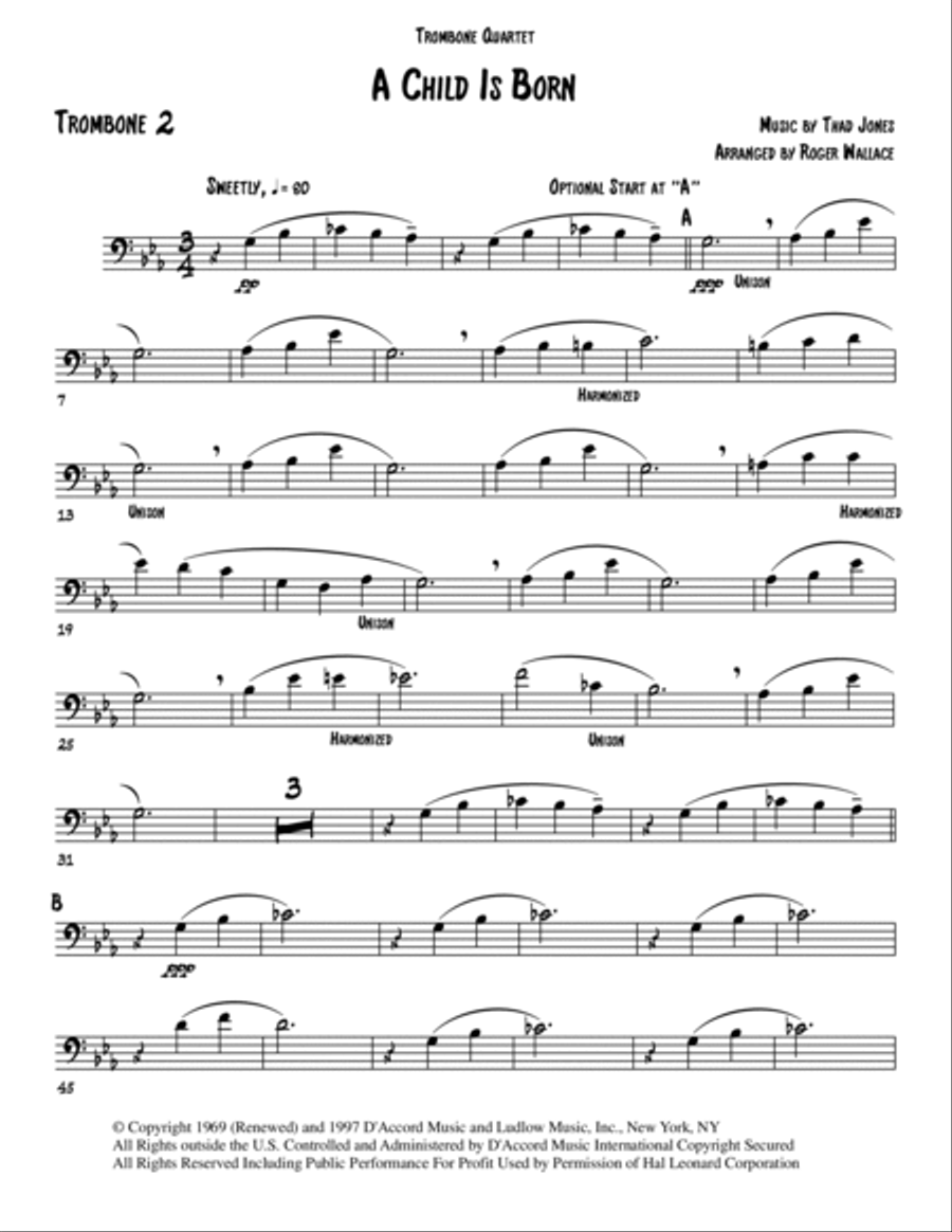A Child Is Born Brass Quartet scores gallery preview page 6