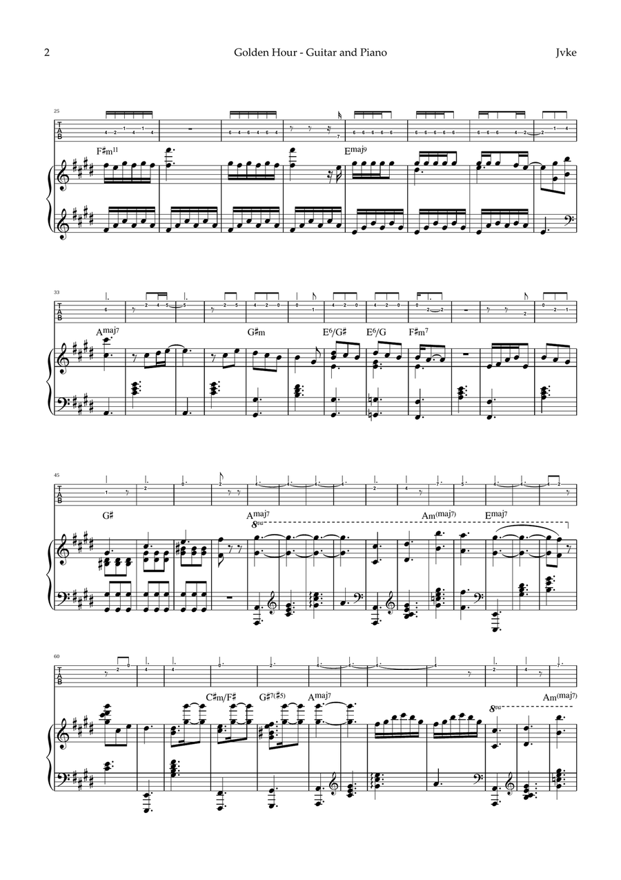 Golden Hour Acoustic Guitar scores gallery preview page 2