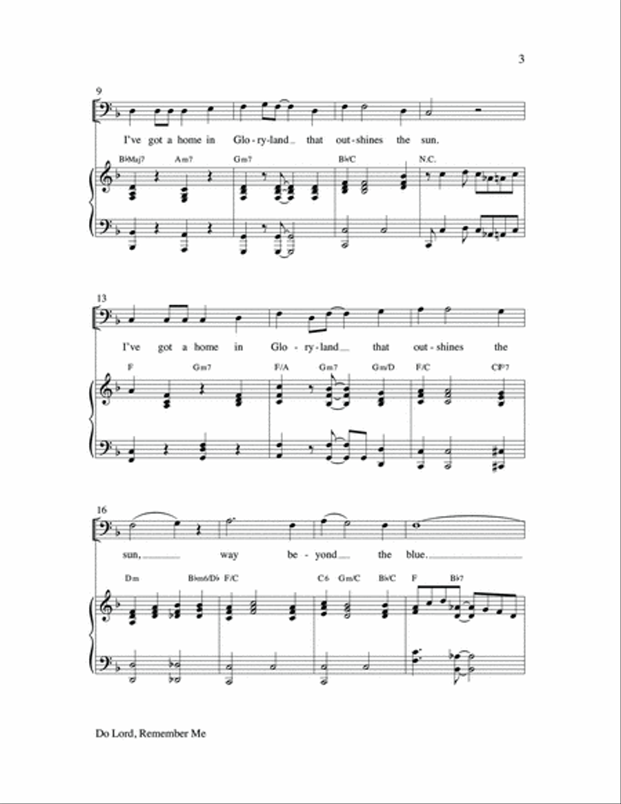 Do Lord, Remember Me 4-Part scores gallery preview page 3