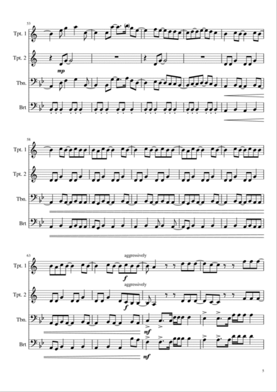 Smells Like Teen Spirit Brass Ensemble scores gallery preview page 5