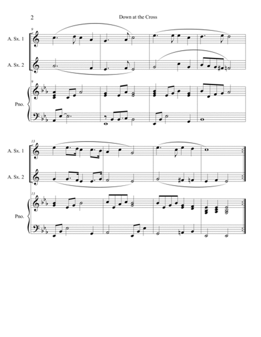 Down at the Cross (alto sax duet) with optional piano accompaniment image number null