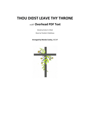 THOU DIDST LEAVE THY THRONE with Overhead PDF Text