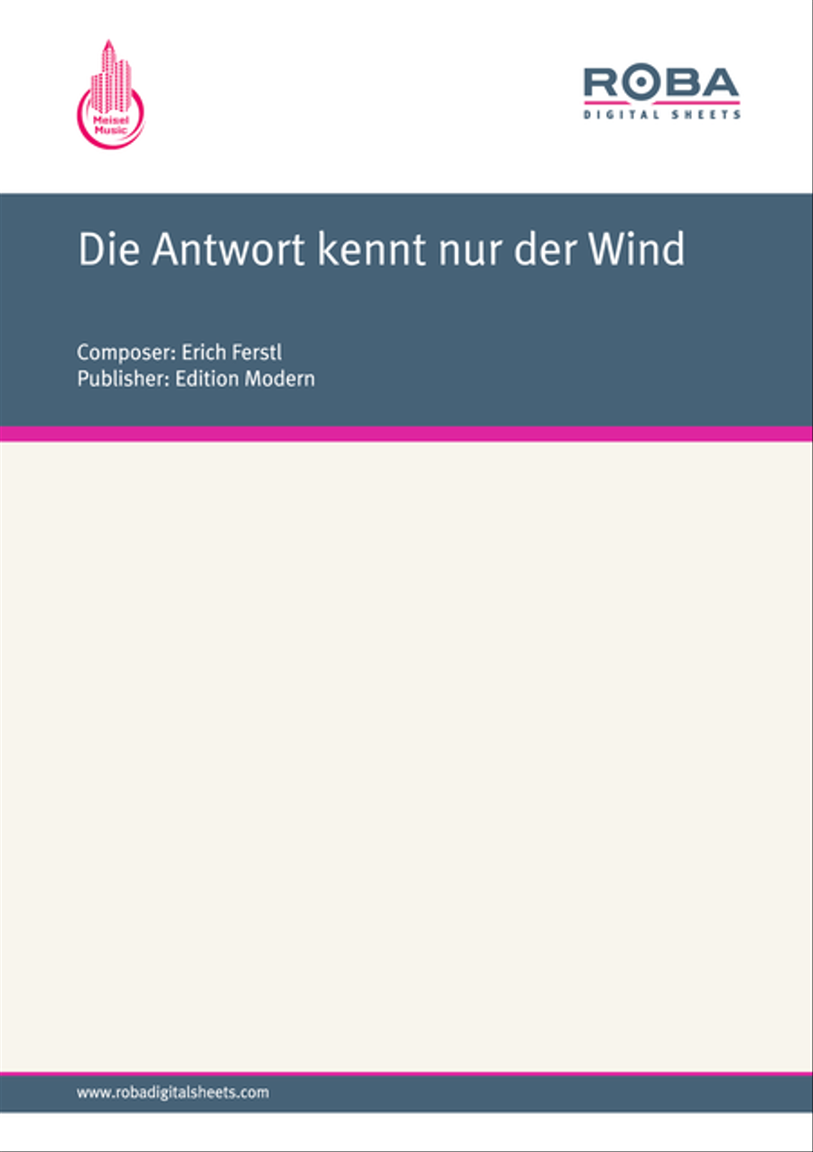 Die Antwort kennt nur der Wind Piano Solo scores gallery preview page 1