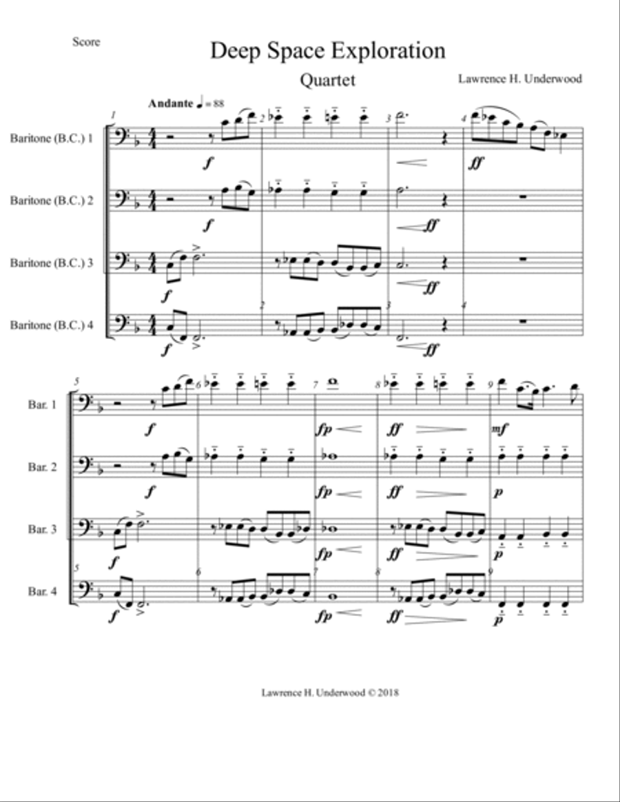 Deep Space Exploration Brass Ensemble scores gallery preview page 2