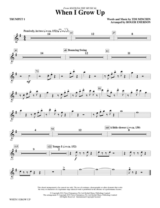 Book cover for When I Grow Up (from Matilda: The Musical) (arr. Roger Emerson) - Trumpet 1