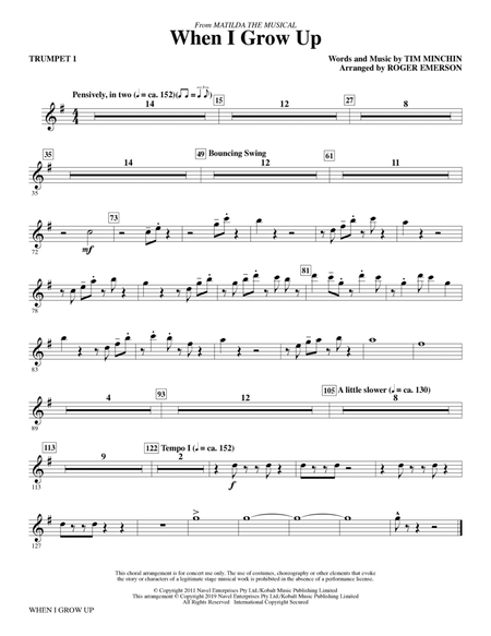 When I Grow Up (from Matilda: The Musical) (arr. Roger Emerson) - Trumpet 1