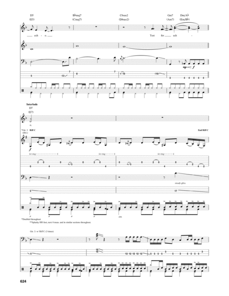 Test For Echo by Rush Guitar - Digital Sheet Music