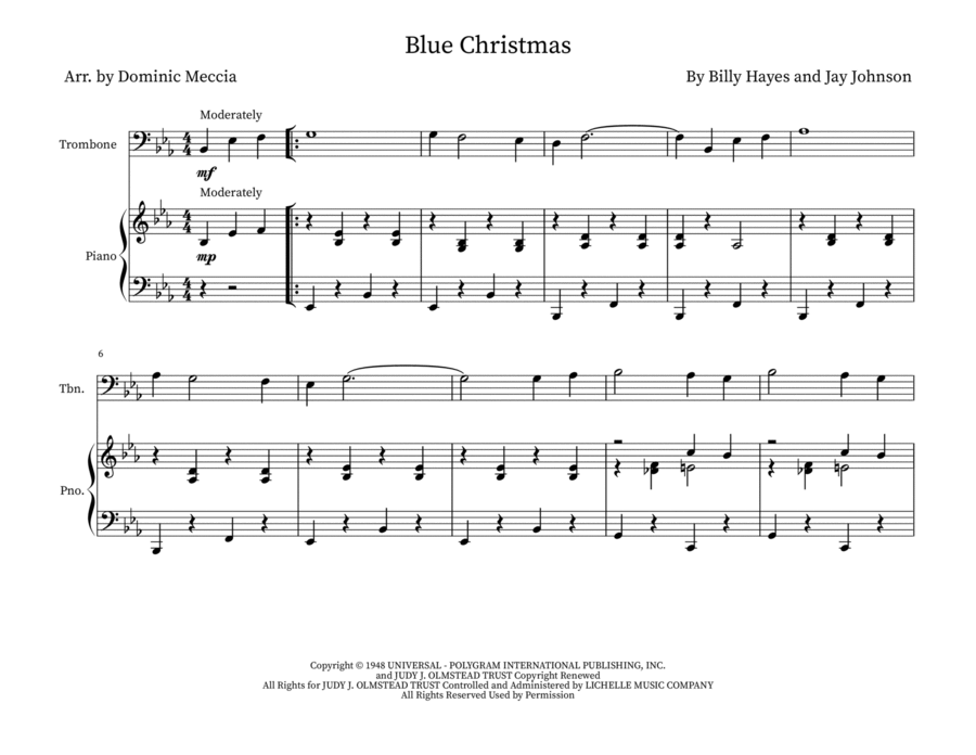 Blue Christmas Piano scores gallery preview page 1