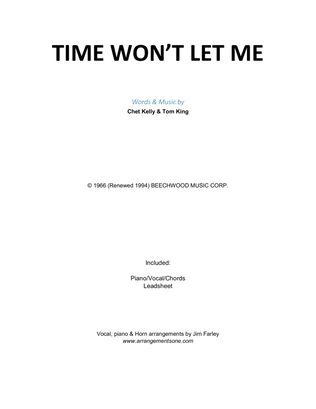 Book cover for Time Won't Let Me