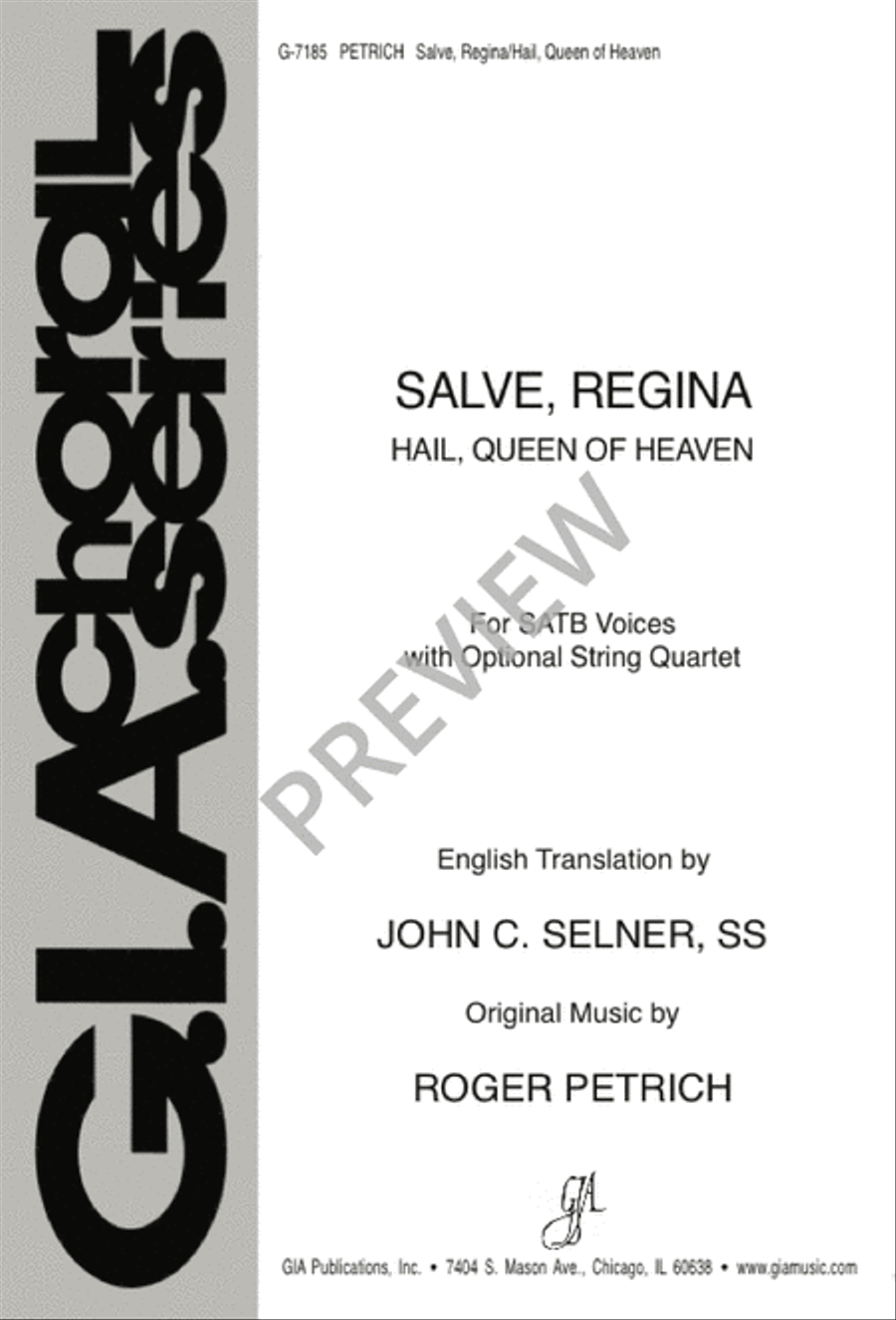 Salve Regina / Hail, Queen of Heaven 4-Part scores gallery preview page 1