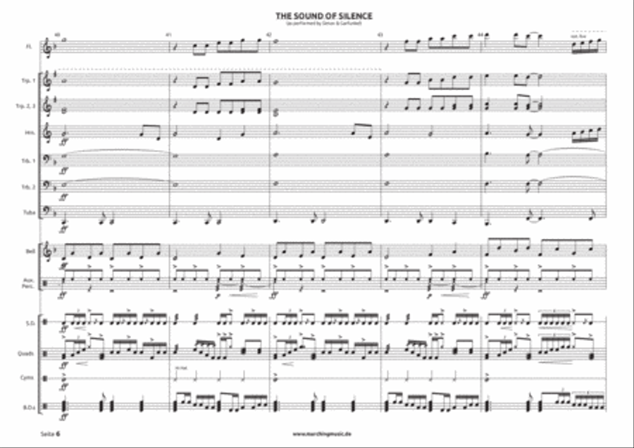 The Sound Of Silence Marching Band scores gallery preview page 6