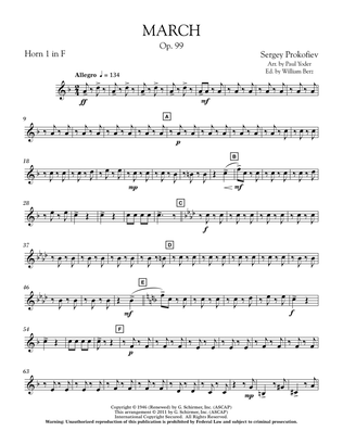 March, Op. 99 - F Horn 1