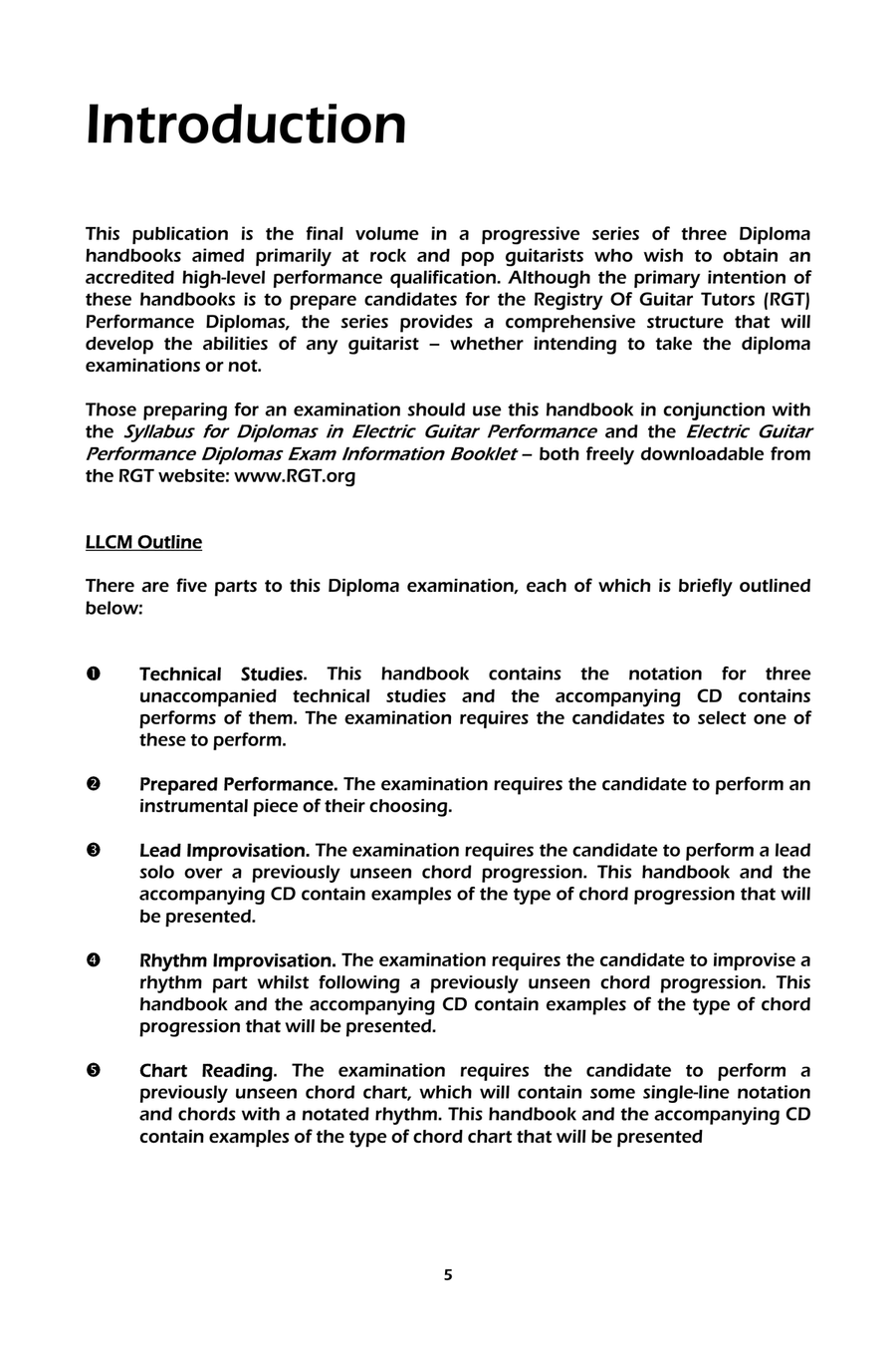 LCME Electric Guitar Performance Diplomas LLCM/FLCM Electric Guitar scores gallery preview page 6