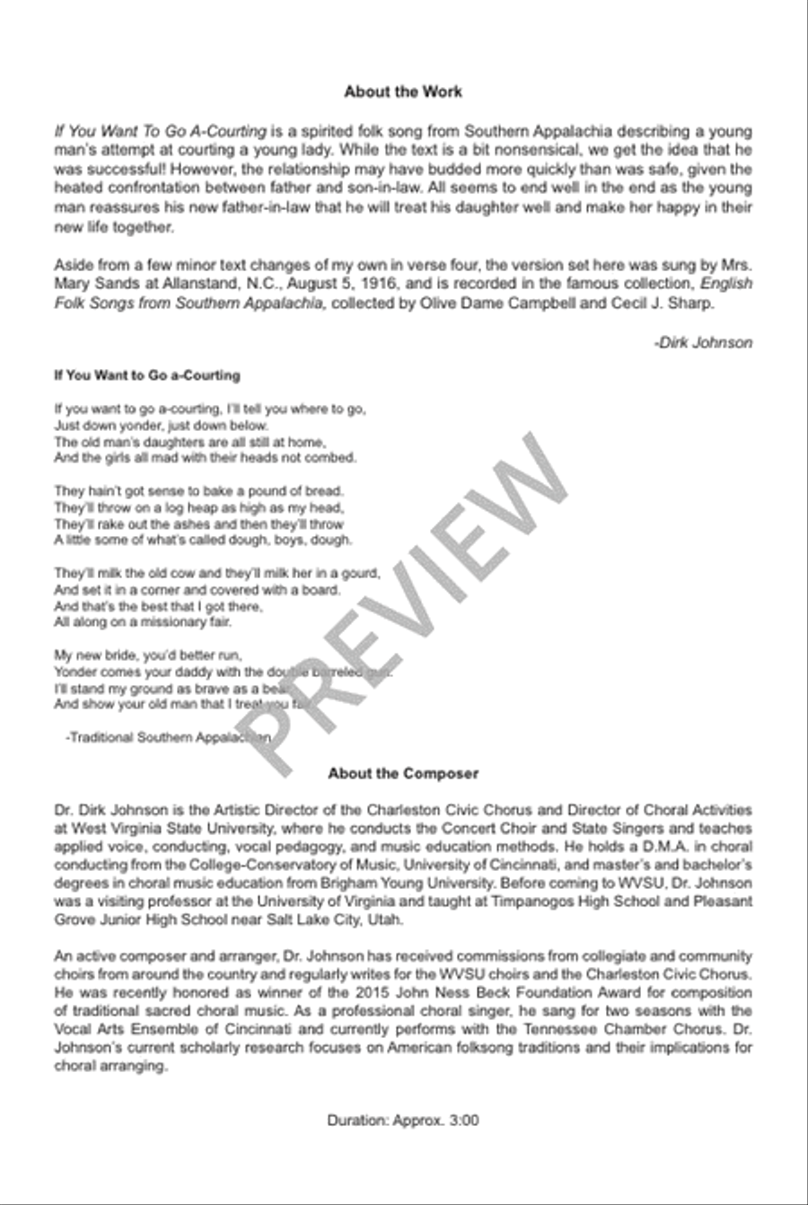 If You Want to Go A-Courtin' TTBB scores gallery preview page 3
