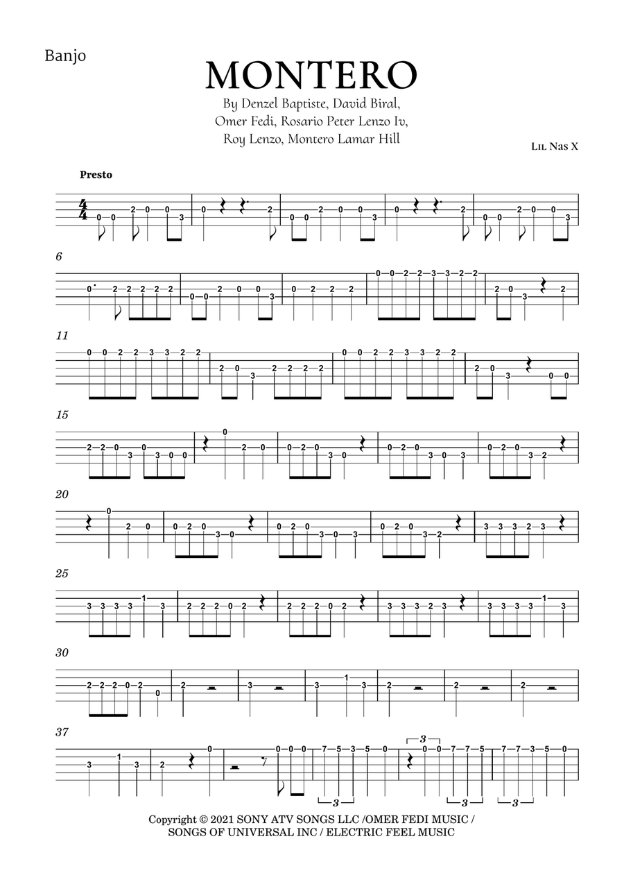 Montero Banjo scores gallery preview page 2