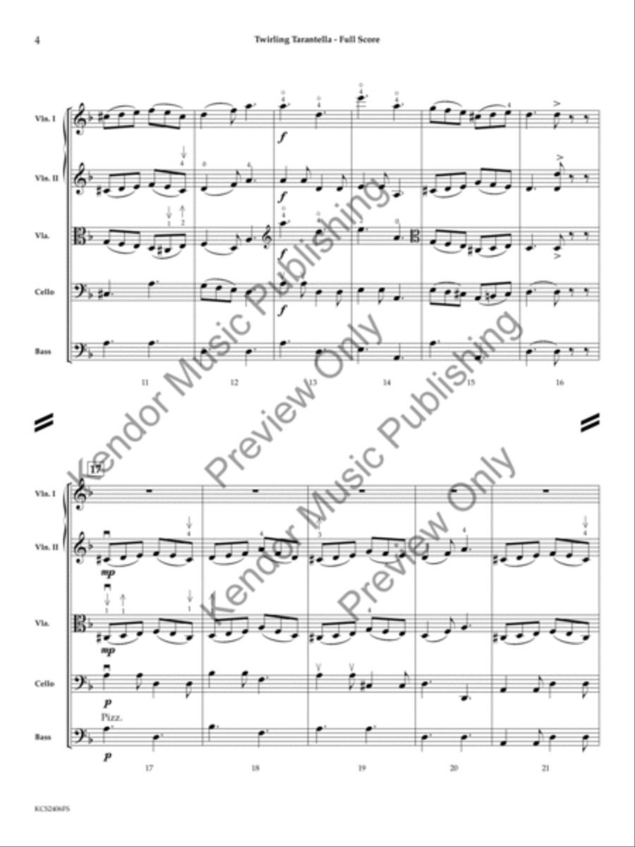 Twirling Tarantella String Orchestra scores gallery preview page 5