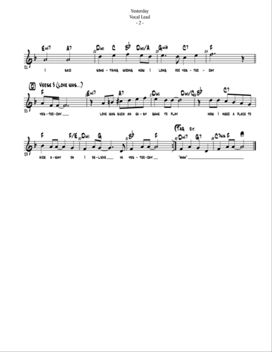 Yesterday Tenor Saxophone scores gallery preview page 3