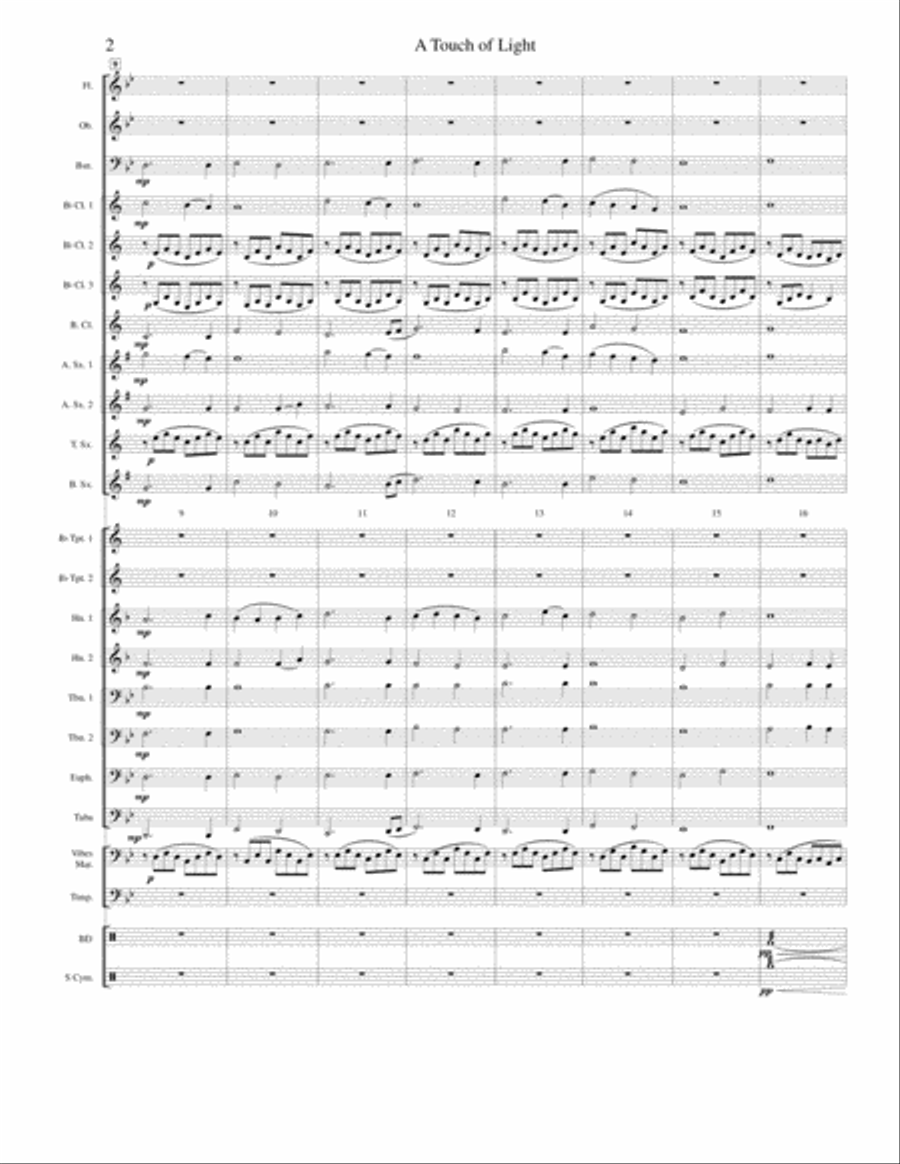 A Touch of Light Concert Band scores gallery preview page 2