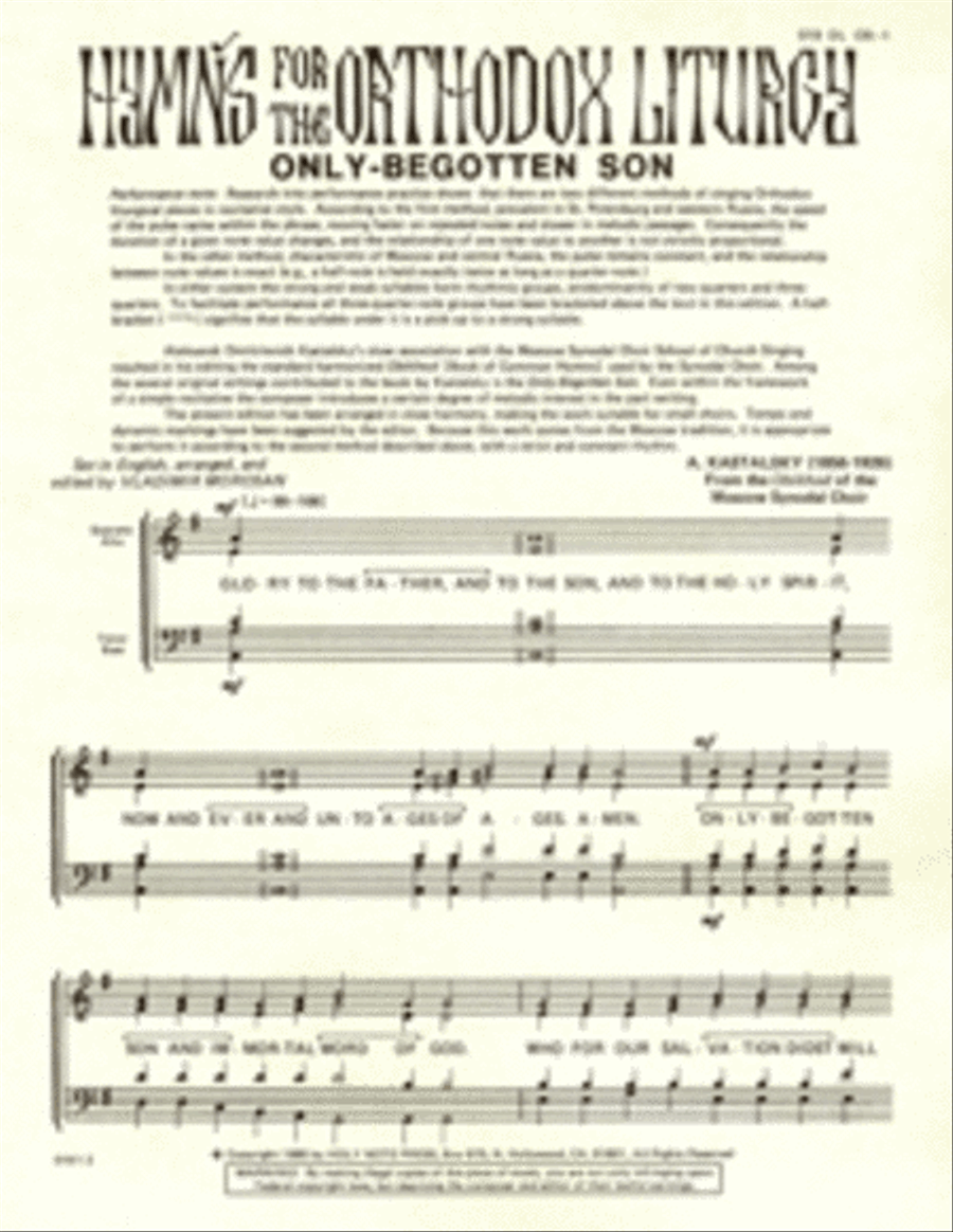 Only Begotten Son 4-Part scores gallery preview page 1