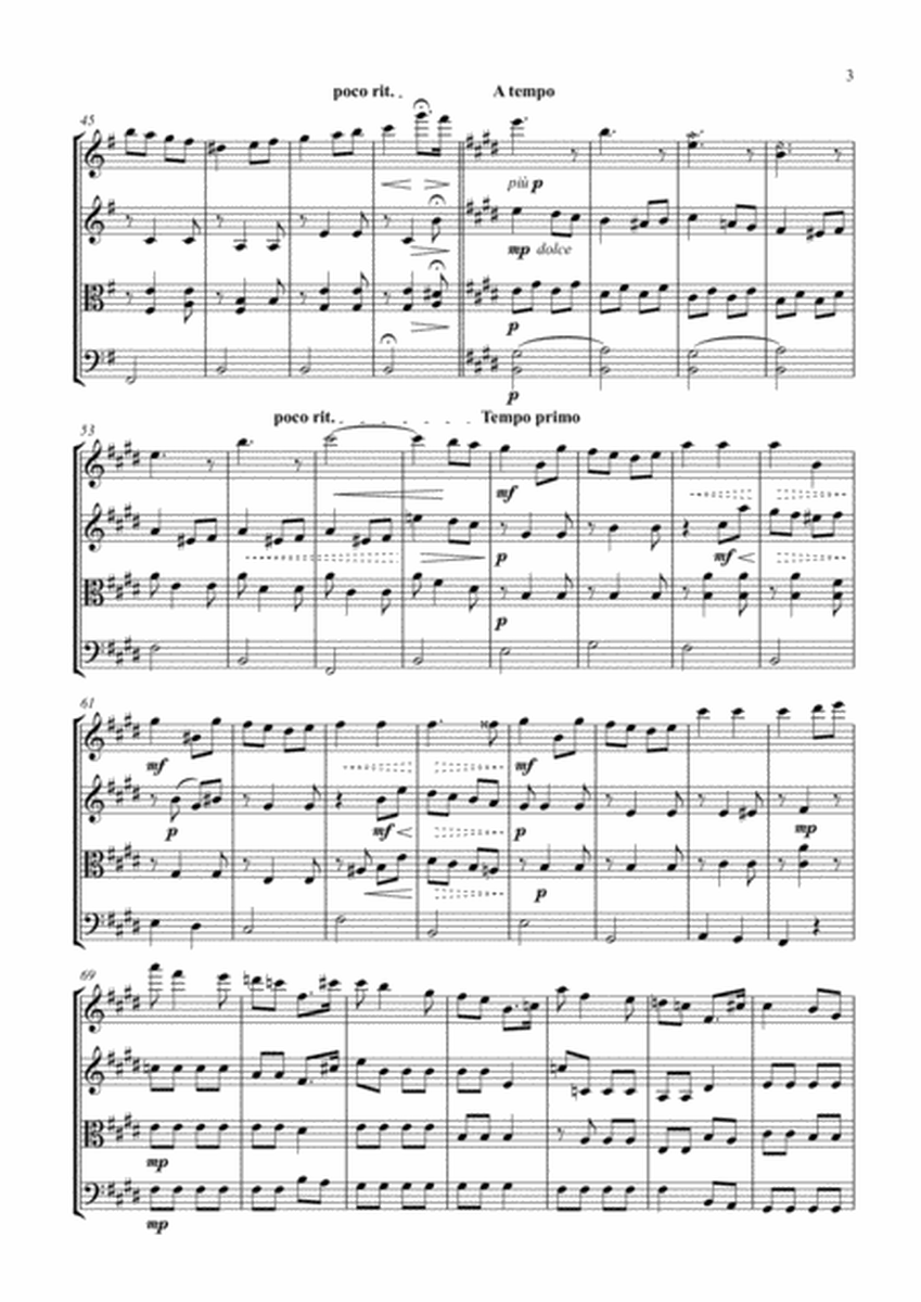 ELGAR - Salut d'Amour - String Quartet, score and parts image number null