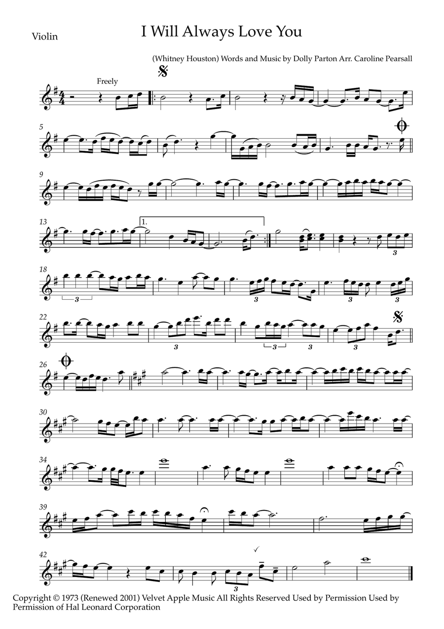 I Will Always Love You String Duet scores gallery preview page 2