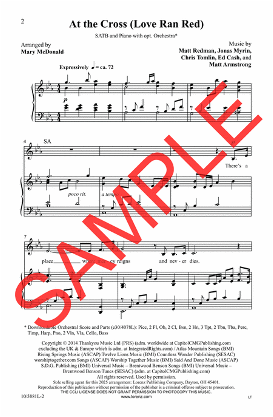 At the Cross (Love Ran Red) Choir scores gallery preview page 3