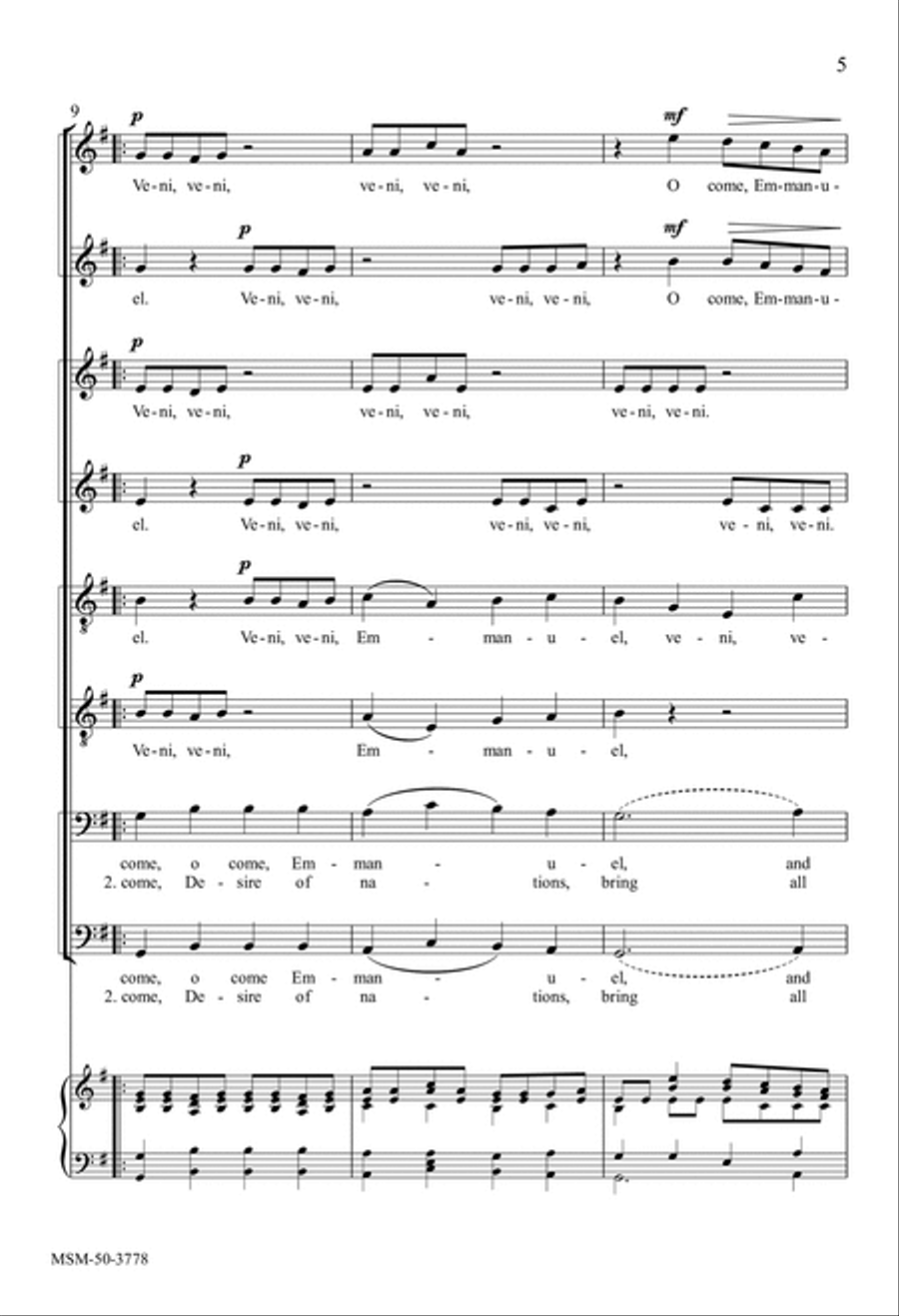 O Come, O Come, Emmanuel Divisi scores gallery preview page 5
