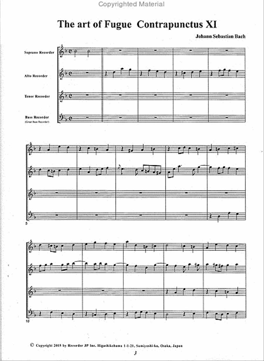 The Art of Fugue - Contrapunctus 11 4-Part scores gallery preview page 3